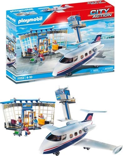 Playmobil  City Action  Airport With Airplane  & Control Tower