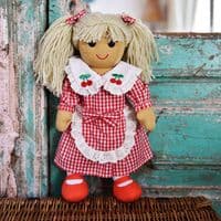 Rag Doll Cherry  Embroidered  Red Gingham Dress 40CM