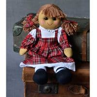 Rag Doll With Red Tartan Dress  40cm