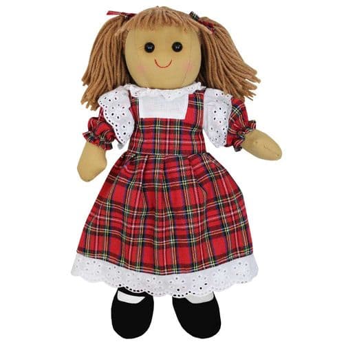 Rag Doll With Red Tartan Dress  40cm