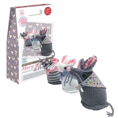The Crafty Kit Co.Mary Mouse and Friends Knitting Kit Makes 3 Knitted Mice