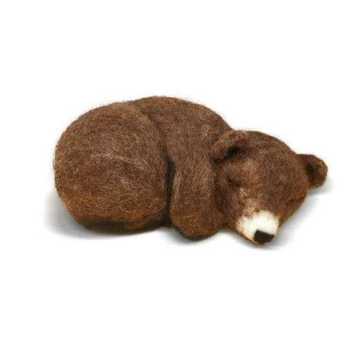 The Crafty Kit Sleepy Brown Bear Needle Felting Kit For Ages 10+