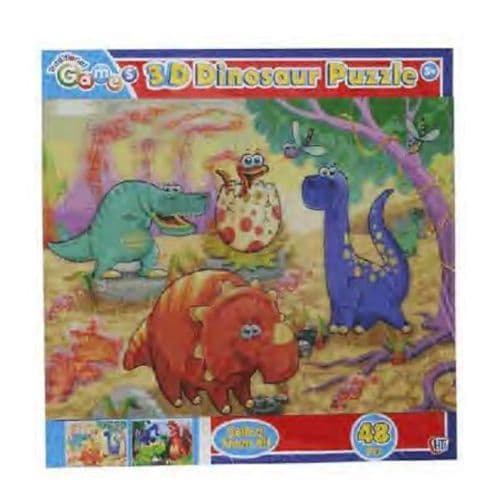Traditional Games: 3D Dinosaur Puzzle 48 Pieces Young Childrens 3+ Years.