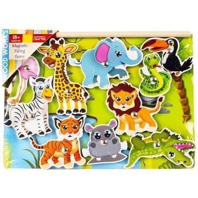 Wood Works Magnetic Fishing Game - Animals