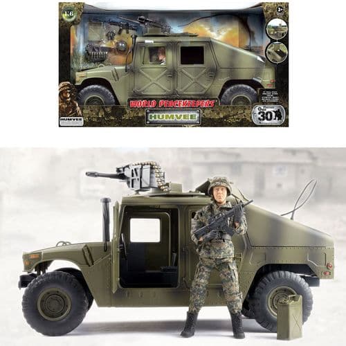 World Peacekeepers 1:6 Humvee Military Army Toy Vehicle with 12" Figure