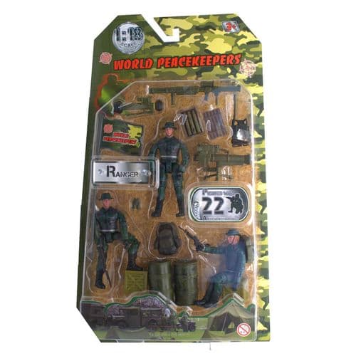 World PeaceKeepers Ranger Figure 3 Pack Toy Army Soldiers Figures 3+ Years  With Accessories