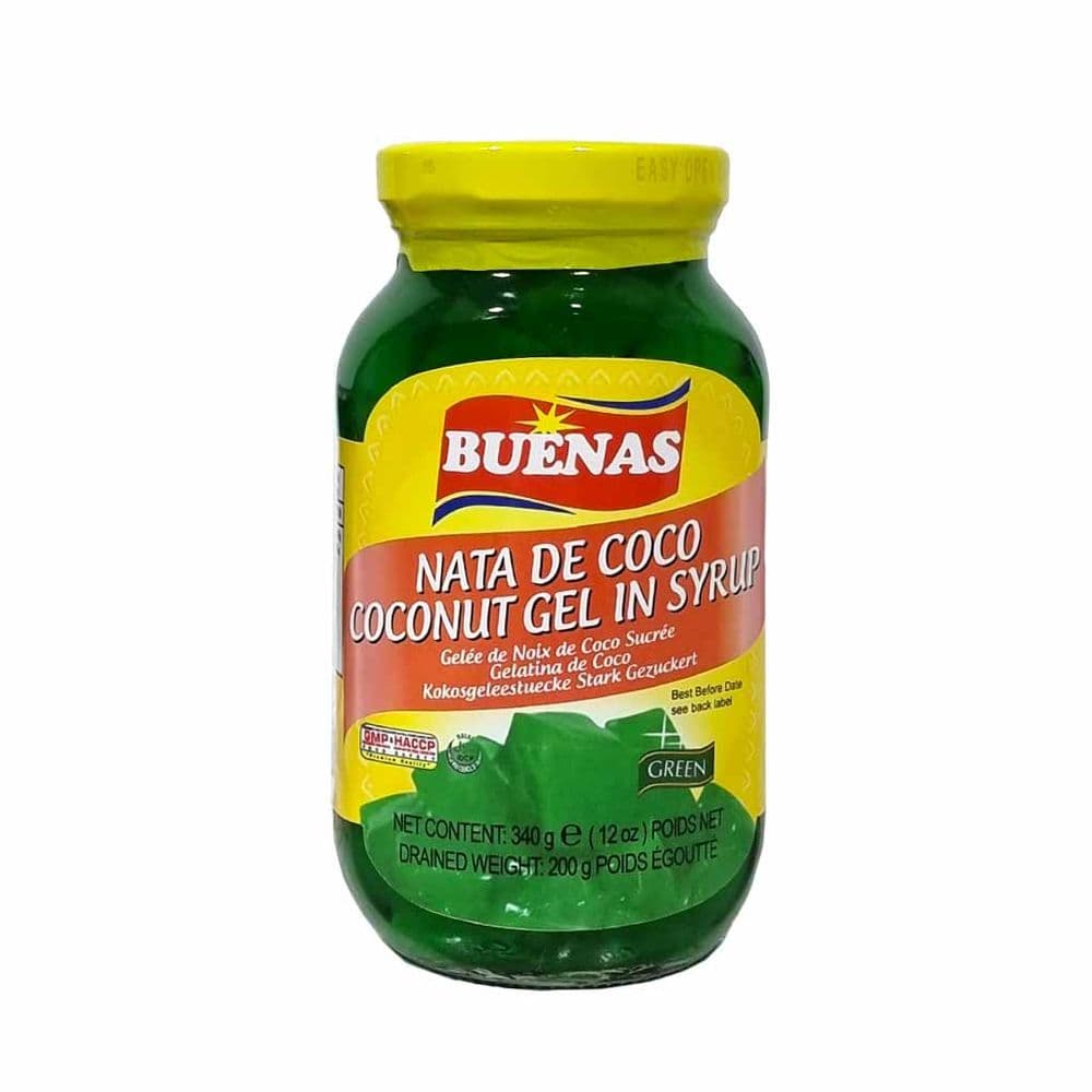 Buenas Nata De Coco Coconut Gel In Syrup (Green) 340g