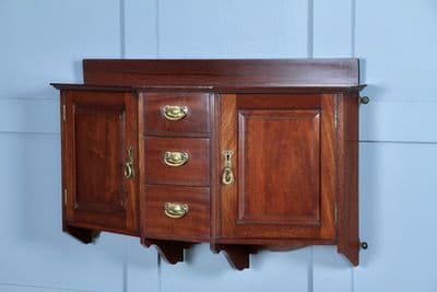 Antique Art Nouveau Edwardian Wall Hanging Cupboard Cabinet With Drawers & Key