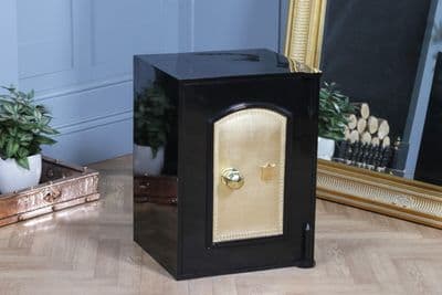 Antique Bramah & Co Black Gold Leaf Luxury Fireproof Safe Fully Restored Vintage