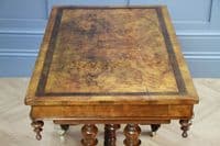 Antique Early Victorian Burr Walnut Barley Twist Occasional Hall Sofa Lamp Table