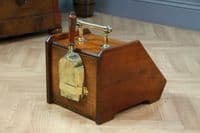 Antique Edwardian Art Nouveau Fireside Coal Purdonium Scuttle Box W/Liner Shovel