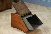 Antique Edwardian Art Nouveau Fireside Coal Purdonium Scuttle Box W/Liner Shovel