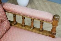 Antique Edwardian Carved Button Back Walnut Armchair Fireside Gents Chair C1900