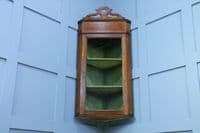 Antique Edwardian Mahogany Inlaid Corner Wall Hanging Cabinet Drinks C1890