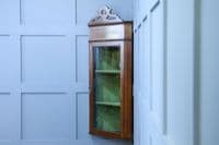 Antique Edwardian Mahogany Inlaid Corner Wall Hanging Cabinet Drinks C1890