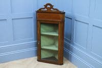 Antique Edwardian Mahogany Inlaid Corner Wall Hanging Cabinet Drinks C1890