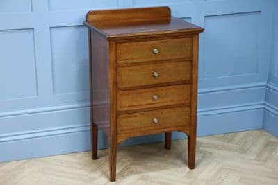 Antique Edwardian Mahogany Music Sheet Cabinet Chest of 4 Drop Front Drawers