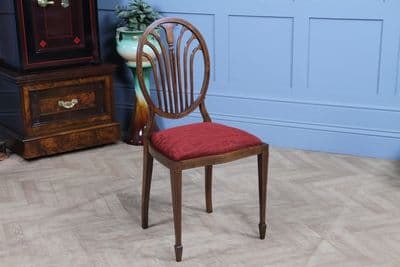 Antique Edwardian Mahogany Upholstered Inlaid Hepplewhite Revival Chair C1900