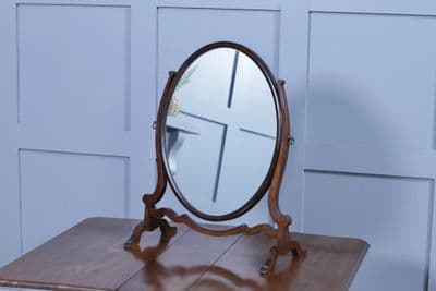 Antique Edwardian Oval Mahogany Dressing Table Toilet Swing Mirror Sheraton Cheval C1900