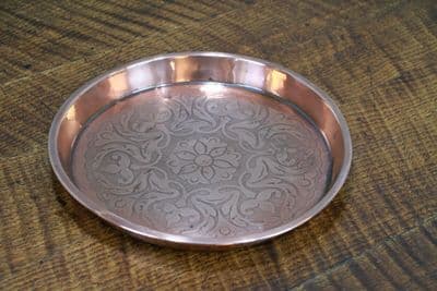 Antique Edwardian Polished Copper Small Tray Serving Platter
