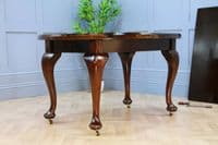 Antique Edwardian Queen Anne Solid Mahogany 1 Leaf Wind Out Oval Dining Table
