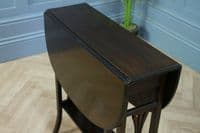 Antique Edwardian Solid Mahogany Small Drop Leaf Sutherland Occasional Table