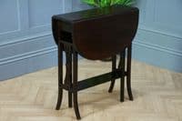 Antique Edwardian Solid Mahogany Small Drop Leaf Sutherland Occasional Table