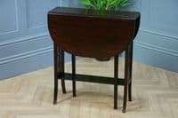 Antique Edwardian Solid Mahogany Small Drop Leaf Sutherland Occasional Table
