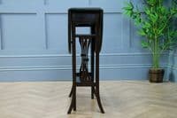Antique Edwardian Solid Mahogany Small Drop Leaf Sutherland Occasional Table