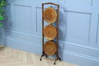 Antique Edwardian Solid Oak 3 Tier Folding Cake Stand Stand Vintage 1920's