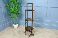 Antique Edwardian Solid Oak 3 Tier Folding Cake Stand Stand Vintage 1920's