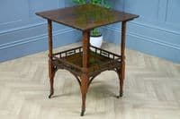 Antique Edwardian Solid Rosewood Gallery Base Hall Side Lamp Plant Table C1890