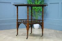 Antique Edwardian Solid Rosewood Gallery Base Hall Side Lamp Plant Table C1890