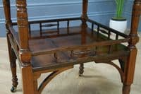 Antique Edwardian Solid Rosewood Gallery Base Hall Side Lamp Plant Table C1890