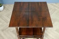 Antique Edwardian Solid Rosewood Gallery Base Hall Side Lamp Plant Table C1890