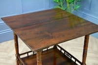 Antique Edwardian Solid Rosewood Gallery Base Hall Side Lamp Plant Table C1890