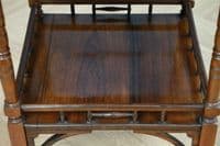 Antique Edwardian Solid Rosewood Gallery Base Hall Side Lamp Plant Table C1890