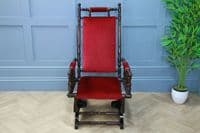 Antique Edwardian Upholstered American Turned Rocking Chair 1900 Vintage