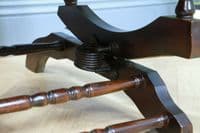 Antique Edwardian Upholstered American Turned Rocking Chair 1900 Vintage