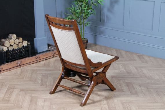 Antique Edwardian Walnut Button Back Upholstered Low Rocking Chair ...
