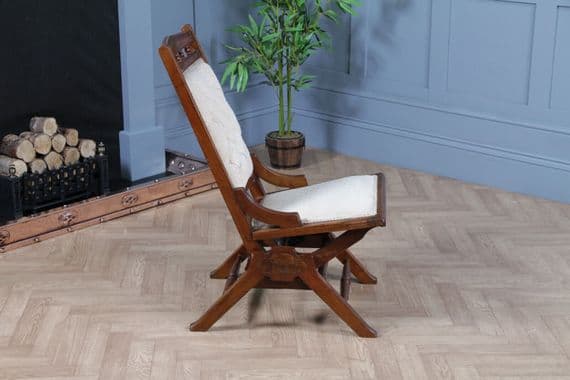 Antique Edwardian Walnut Button Back Upholstered Low Rocking Chair ...