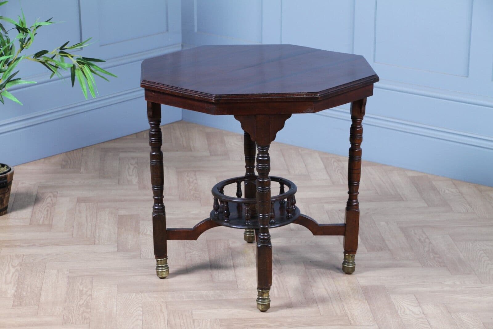 Antique Edwardian Walnut Octagonal Gallery base Small Occasional Hall ...