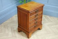 Antique Edwardian Walnut Small Music Sheet Cabinet Chest of 5 Drop Front Drawers