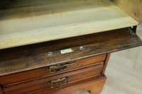 Antique Edwardian Walnut Small Music Sheet Cabinet Chest of 5 Drop Front Drawers