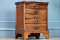 Antique Edwardian Walnut Small Music Sheet Cabinet Chest of 5 Drop Front Drawers