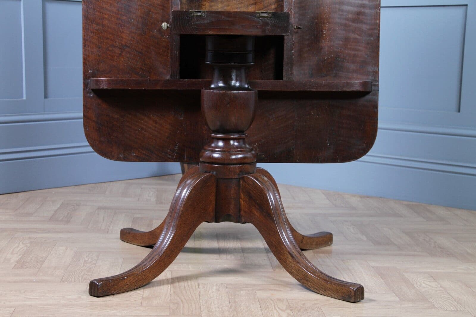 Antique Georgian Country Fiddle back Oak Flip Top Dining Table and 5 ...