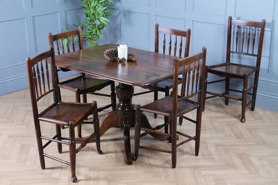 Antique Georgian Country Fiddle back Oak Flip Top Dining Table ...