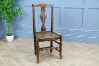 Antique Georgian Country Handmade Primitive Solid Ash Hoof Foot Hall Chair C1770
