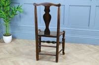 Antique Georgian Country Handmade Primitive Solid Ash Hoof Foot Hall Chair C1770