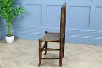 Antique Georgian Country Handmade Primitive Solid Ash Hoof Foot Hall Chair C1770